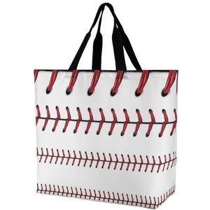 Bal Baseball Skin Tote Bag Opvouwbare Reizen One-Schouder Draagbare Grote Capaciteit Boodschappentassen Boodschappentas