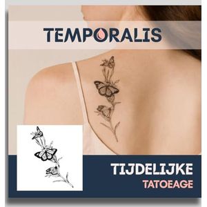 Vlinder tattoo – Temporalis® | Tijdelijke tatoeages voor vrouwen & mannen – Nep tattoo vegan & waterbestendig – EU-cosmetica – Blijft 1-2 weken [ Tatoeage Vlinderdans ]