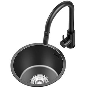 Ronde Spoelbakken, RVS spoelbak, enkele kom, grote capaciteit keuken onderbouw spoelbak for binnen en buiten(40 * 40 cm)