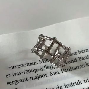 Zilveren blauwe stenen ringen voor vrouwen eenvoudige trendy retro feestgeschenken accessoires verlovingsring sieraden voor vrouwen - resizable-fence ring