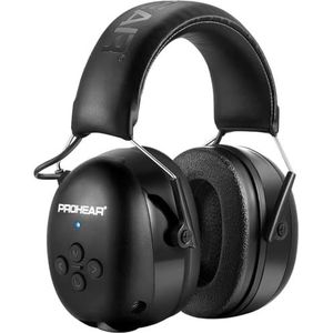 PROHEAR 037 Bluetooth 5.0 Gehoorbescherming hoofdtelefoon met ingebouwde microfoon en geluidsreductie voor werken en plezier, SNR 30dB - zwart