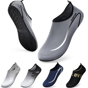 Waterschoenen Duikschoenen Badschoenen Dame Heren Antislip Superlicht Snel Drogen Surfen Strand Zwembad Uniseks（Linie Grau 40/41）