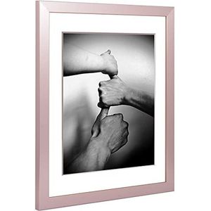 Fotolijst Alice met passe-partout en acrylglas I kleur roze I lijst in 80x100 cm I fotoformaat 60x84 cm
