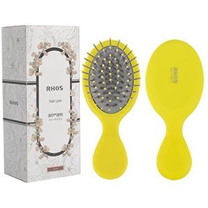 RHOS Mini haarborstel voor vrouwen, mannen en kinderen - reisformaat haarborstel voor portemonnee, zak, rugzak-kleine kussen-peddelborstel met zachte haren, mini-ontklitterborstel voor alle haartypen