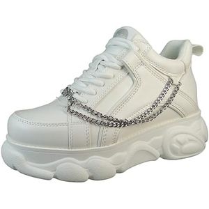 Buffalo CLD Corin Chain 3.0 1636081 Lage sneakers voor dames, wit, Wit-zilver., 36 EU