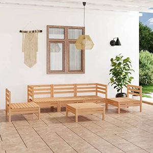 CBLDF Tuinmeubilair 6 Stuk Tuin Lounge Set Solid Pinewood Furniture