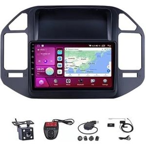 Android Double Din Car Stereo 9 Inch Touchscreen Autoradio Autotoebehoren Multimedia Stuurwielbediening met Navigatie Plug And Play Voor Mitsubishi Pajero 3 V73 V70 2004-2011(M100S WIFI 1G+16G)