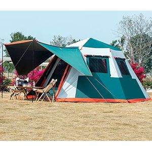 Tenten kampeertenten Automatisch met veranda, 4-6 persoons Instant tent Pop-up Ultralight Dome Familietent 4 seizoenen waterdicht en winddicht Outdoor kampeertent met afneembaar buitenzeil (Color : G