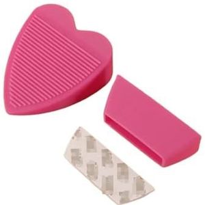 Deurstopwiggen, met opbergdoos en antislipbasis siliconen onderdeur vloer deurstop(Pink)