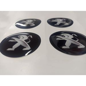 SJZZJMZ 4 stuks auto wieldoppen voor Peugeot 60mm vervangende wieldop stickers