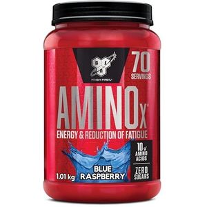 BSN Nutrition Amino X-Supplement met Vitamine D, Vitamine B6 en Aminozuren, Blauwe Frambozensmaak, 70 porties, 1 kg