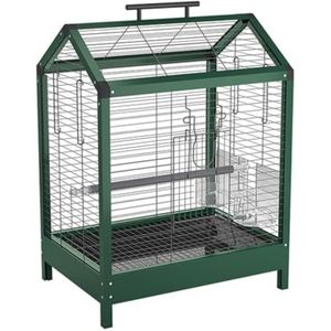 Vogelkooi Metalen Kunststof Vogelkooi Met Bodembak Vogelkooien Vogelhuisdrager Voor Vogels Kooi Voor Kanaries(Grün)