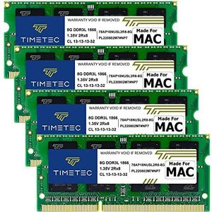 Timetec - 32GB KIT - RAM Geheugen - Compatibel voor Apple iMac 27-inch Retina 5K - DDR3L 1867MHz