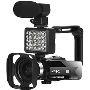 Videocamera Vlogcamera Recorder Nachtzicht 4K WIFI-camcorder for video-opname Outdoor Vlog Digitale recorder IR Draagbare fotografische camera's(128G SD Card,Set 3)