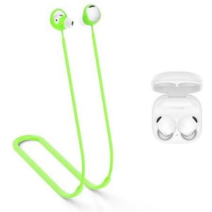 MOWYEOK Anti-verlies strap voor hoofdtelefoon, compatibel met Samsung Galaxy Buds 2 Pro oordopjes, zachte siliconen, anti-verlies koord, geschikt voor buitensporten, hardlopen, fitness, groen