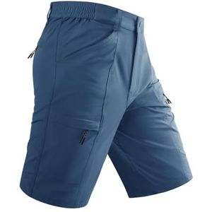 Men's Cargo Shorts Heren Cargo Hiking Shorts UPF50 + Sneldrogende Lichtgewicht Shorts, Stretch Golf Wandelen Vissen Werk Casual Shorts Water Resistant Work Shorts with Multi-Pocket(Blauw,M)