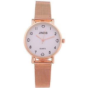 Elegant Alloy Gouden Kast Vrouwen Horloge van het Metaal van het staal Mesh Belt wrap armband kwarts polshorloge Arabisch Numberals Analog Watch (Size : 2)