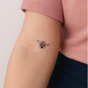 Bijen tattoo – Temporalis® | Tijdelijke tatoeages voor vrouwen & mannen – Nep tattoo vegan & waterbestendig – EU-cosmetica – Blijft 1-2 weken [ Tatoeage Minimalistische Bij ]