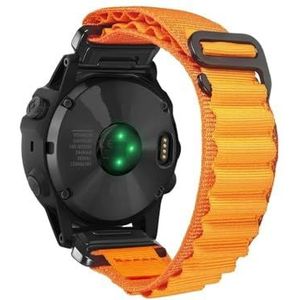 Horlogeband geschikt for Garmin Quickfit 20 22 26 mm band Compatibel met Fenix/Tactix/Forerunner/Vivoactive/Approach/MARQ/Enduro (Color : ORG, Size : 20mm)
