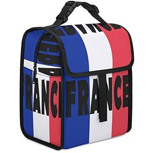 Frankrijk Vlag Herbruikbare Lunch Bag Geïsoleerde Lunch Box Draagbare Koelere Zakken voor Werk Picknick Strand