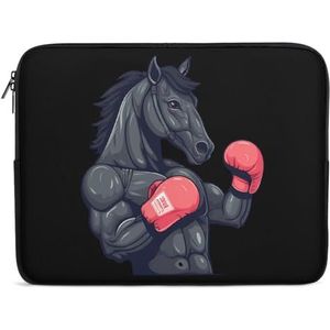 Boksen Zwart Paard Laptop Sleeve Bag Shockproof Notebook Computer Pocket Tablet Draaghoes
