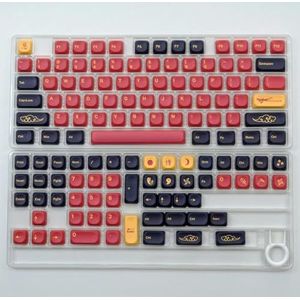 QPSJXN Aangepaste PBT-keycapset voor mechanische toetsenborden 130 GMK Blue Samurai stijl MX schakelaars Moa Koa Profile(GMK Red Samurai-EN)