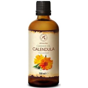 Calendula Olie (Goudsbloemolie) 100ml - 100% Puur Natuurlijke Basisolie - Dragerolie - Rijk aan Mineralen & Vitamines voor Intensieve Huidverzorging - Massage - Wellness - Maken van Eigen Cosmetica - Ontspanning - Beauty - Anti-Rimpels - Anti-Aging