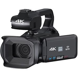 Videocamera, 18X Digitale Vlog Camcorder 4K Professionele Video Camera Streamen Webcam Autofocus 64MP Fotografie Recorder Time Lapse(16G SD Card,Standard)