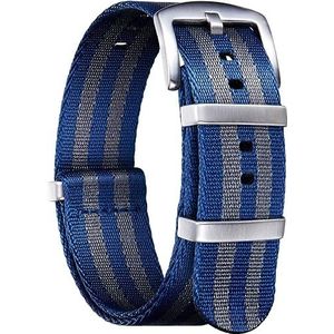 Quick Release horlogebanden, horlogeband dik G10 nylon vervangende horlogebanden met roestvrijstalen gesp for mannen vrouwen 18 mm 20 mm 22 mm 24 mm (Kleur: Blauw+Grijs, Maat: 24 mm) (Color : Blue+gr