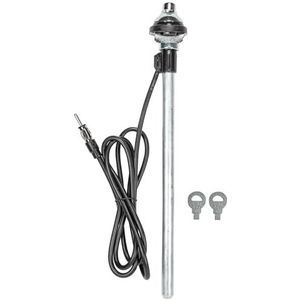 tomzz Audio 1000-014 Universele Spatscherm Telescopische Antenne Groot Hoofd Kabel DIN Stekker Roestvrij Staal Kijk