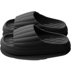 Sandalen, Comfortabele dikke bodem Eva for mannen en vrouwen - Zomerse binnenpantoffels Doucheschoenen(Black,43 EU)