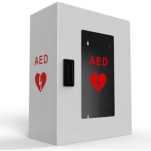 Universele AED Defibrillatorkast zonder Alarm – Wandgemonteerde Opbergkast voor Binnen en Buiten – Veilige Eerste Hulp AED Box voor Scholen, Sportclubs Publieke Ruimtes – Duurzame Opslagkast