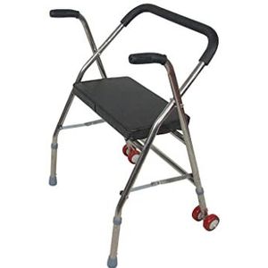 Lichtgewicht rolstoel Mobility Aids Mobility Walker met 2 wielen, Rollator Walker met zitting verstelbare hoogte mobiliteit loophulp voor volwassenen ouderen, roestvrij staal comfort reisstoel rolstoel