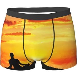 ZJYAGZX Yoga Meditatie Print Heren Zachte Boxer Slips Shorts Viscose Trunk Pack Vochtafvoerende Heren Ondergoed, Zwart, M