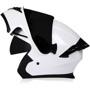Motorhelm Systeemhelm Integraalhelm DOT/ECE Goedgekeurde Retro Off-Road Helm Locomotief Bromfietshelm Met Dubbel Vizier Racehelm Voor Heren En Dames D,L/59-60CM