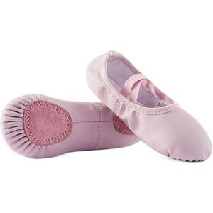 Balletschoenen voor dames, balletpantoffels, dansschoenen, PU klassieke schoenen, yogasok, volledige zool voor kinderen, meisjes, volwassenen, voor dansen, training, roze, 39.5 EU