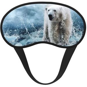 WSHFFILO Cool Animal White Polar Bear Printed Blackout Sleep Mask Travel Eye Mask