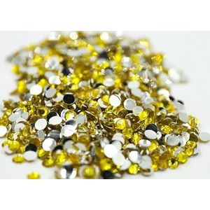 Flatback Crystal-strips AB Zilveren onderkant Hars Niet-hotfix Strass in bulkverpakking Nail Art Strass Garment-Citrine-5mm SS20-10000st