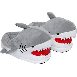 Cartoon grijze haai pantoffels voor grappige en schattige koeiendieren pantoffels Comfort Foam Ondersteuning voor Vrouwen Mannen Meisjes Leuke Pluche Slippers Kerstmis Halloween Pasen Geschenken