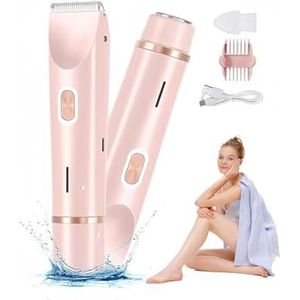Dual Head Shaver Dames, bikinischeerapparaat, 2 in 1 Dual-Head elektrische scheerapparaten, waterdichte bikinitrimmer for dames, for schaambikini oksels benen armen lichaam gezicht, nat en droog gebru