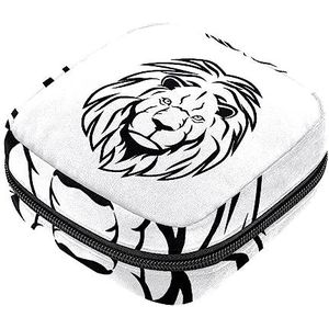 Maandverband Opbergtas, Vrouwelijke Product Pouches Draagbare Periode Kit Tas voor Meisjes Vrouwen Dames Dames, Meerkleurig, 4.7x6.6x6.6 in/12x17x17 cm