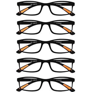 Amazotti - Milano - Leesbril - Zwart - Set van 5 - Kunststof