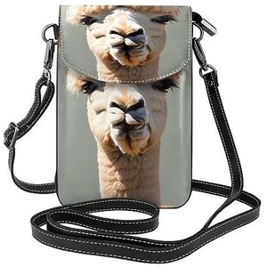 yefan Alpaca Avatar Crossbody-tas met ritssluiting, schoudertas voor dames met kaartsleuf, afneembare schouderriem, 19,2 x 12,5 cm., Zwart, Eén maat