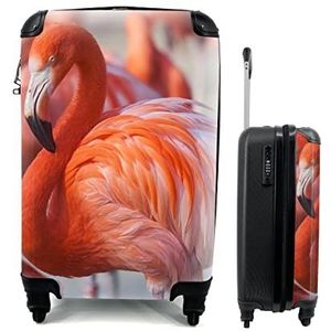 MuchoWow® Koffer - Flamingo - Vogel - Dieren - Roze - Past binnen 55x40x20 cm en 55x35x25 cm - Handbagage - Trolley - Fotokoffer - Cabin Size - Print