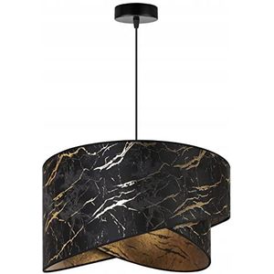 Light-Home Milan Lampenkap Hanglamp - Industriële Plafondlamp voor Woonkamer, Slaapkamer en Eetkamer - Hanglamp Met Lampenkap van velours - Zwart en Goud