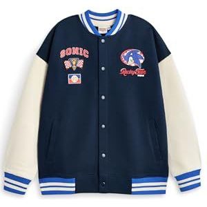 Sonic The Hedgehog jongensbomberjack | Sonic Racing Team Varsity-jack voor kinderen in blauw| Sega Retro videogame merchandise cadeau