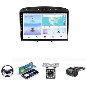 Android 13 Auto Stereo MP5 Player 9'' Screen Autoradio Voor Peugeot 408 2010-2016 Car-play Android Auto GPS-navigatie Bluetooth RDS FM AM DAB+ Radio Stuurbediening Voice Control(NF-1 4Core 1+32G)