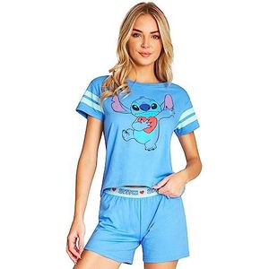 Disney Stitch Pyjama voor Vrouwen Tieners T-shirt Shorts PJ's Sets Eeyore Nachtkleding S-XL Lounge Wear Stitch Geschenken, Blauwe Stitch, L