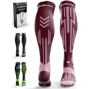 1 paar Sport Compressiesokken Damen & Heren - Kuit Compressie Hulzen Hardlopen, Crossfit, Spataderen - Compressie Sokken Atletiek & Herstel - Lange Sokken Ademend Merino Wol