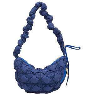 Quilted Dumpling Bag, Lightweight Puffer Shoulder Bag, Large Capacity Cloud Handbag Satchel Tote bag for Women (Royal Blue)